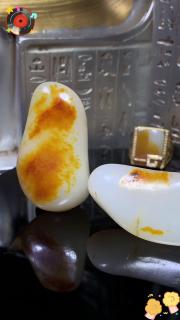 天然和田玉籽料橘皮料,皮色油润细腻