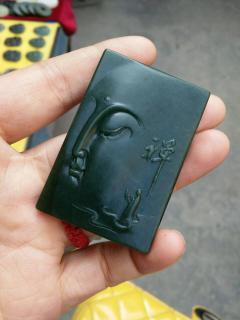 厂家直销天然和田玉牌子 和田玉黑 青玉观音i挂件 和田玉观音挂件