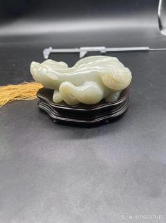旧藏和田玉貔貅手把件摆件