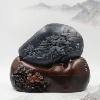 和田玉(青花)独籽摆件